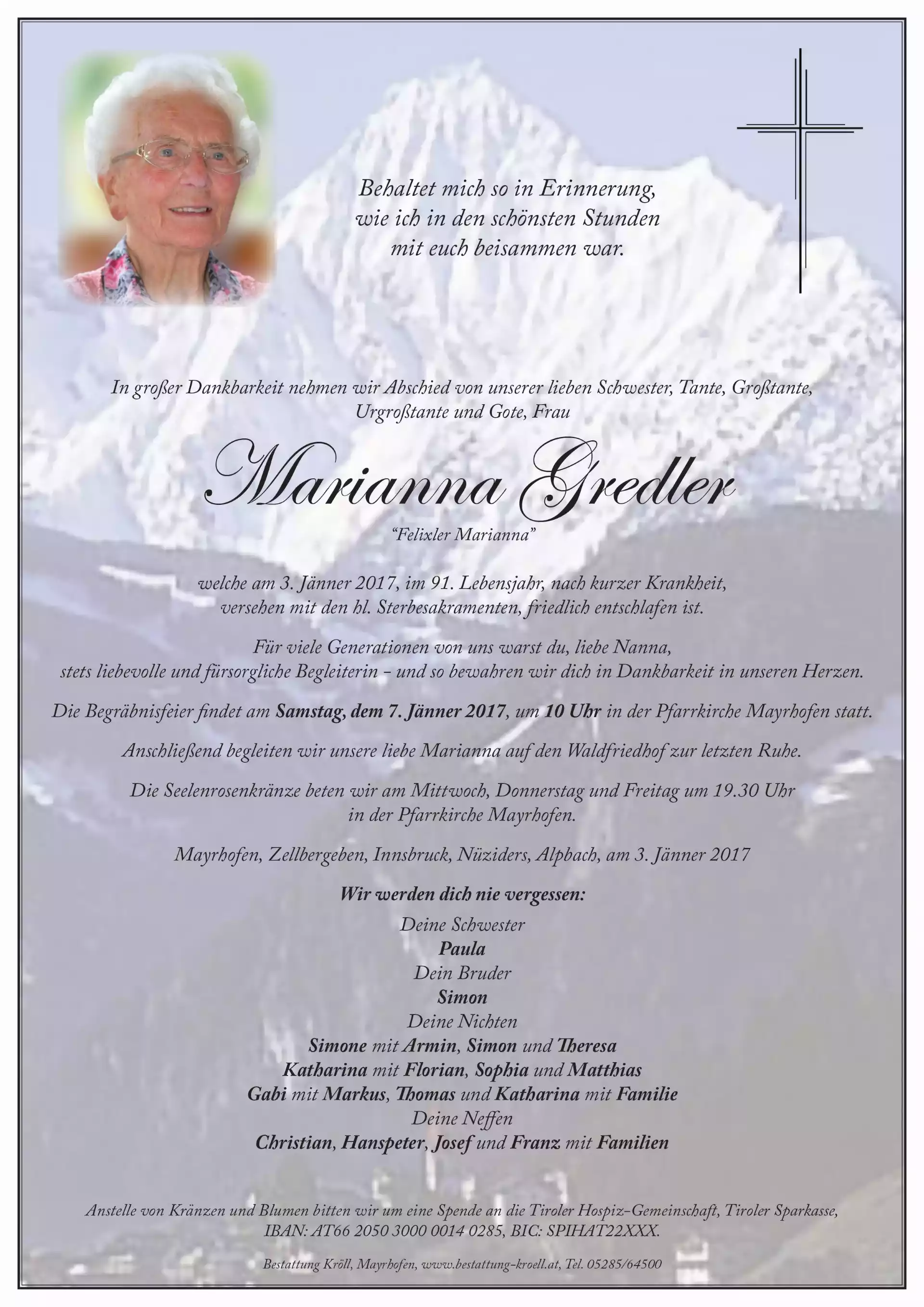 Parte von Marianna Gredler